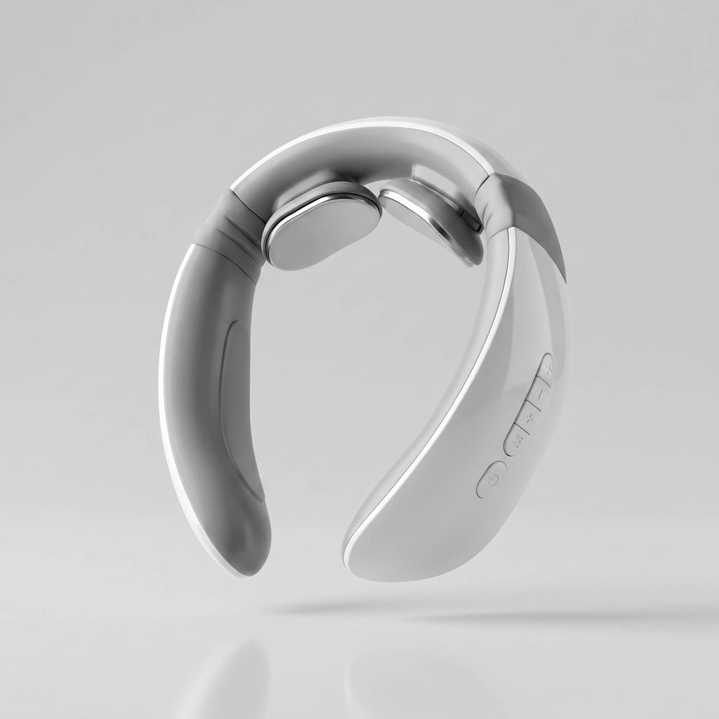 U-shaped white EMS neck massager